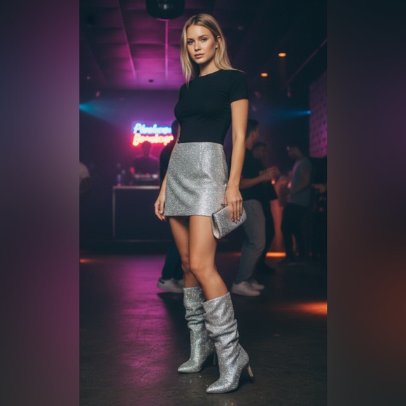 Gianni Bini x Nastia Liukin the KIKI Rhinestone Slouchy Dress Boot - Picture 2 of 11